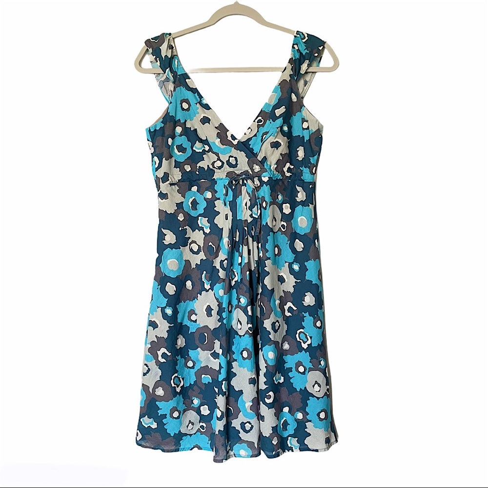 Patagonia Badoo Blossom Fields Blue Sleeveless Sun Outdoor Dress Size Small